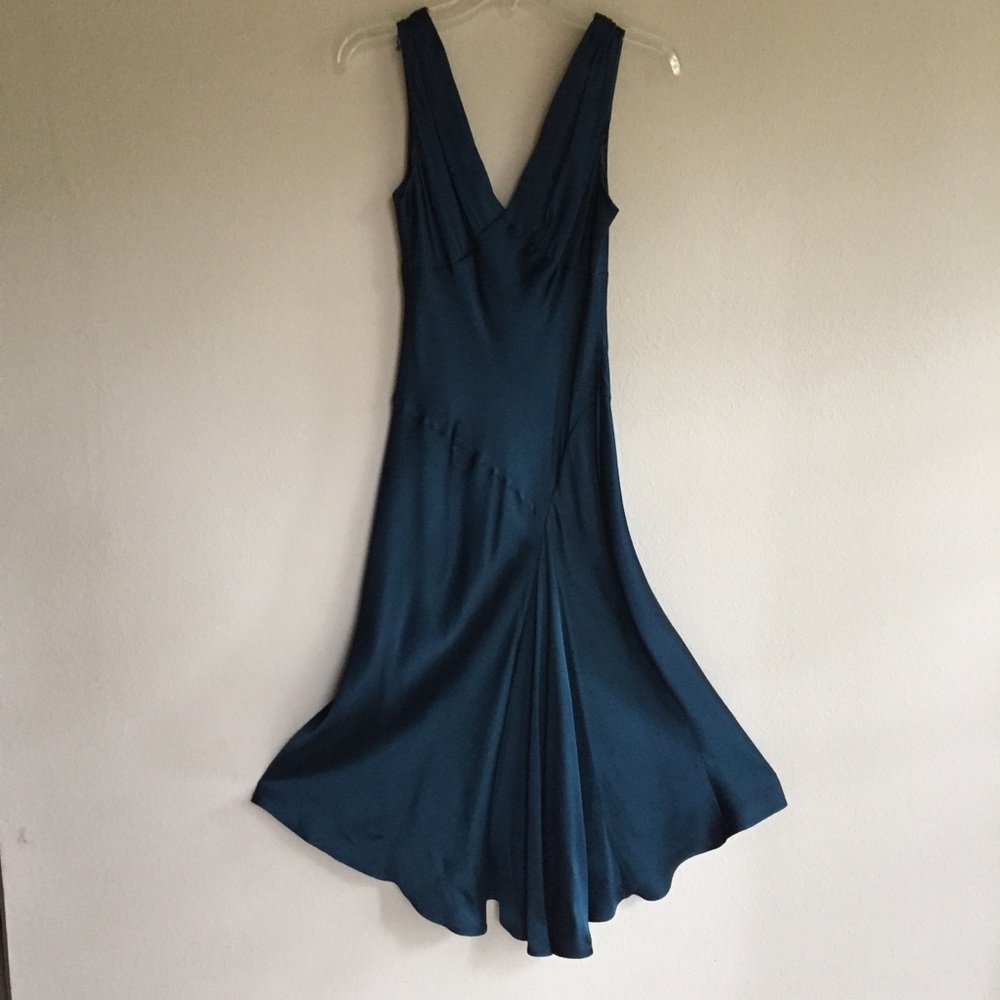 Jones New York teal silk dress 4